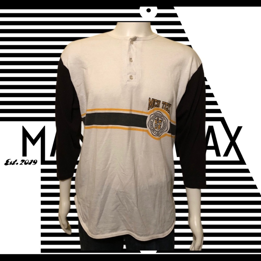 Vintage Michigan Tech 3/4 sleeve baseball Tee